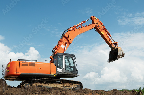 Wallpaper Mural loader excavator at construction works Torontodigital.ca