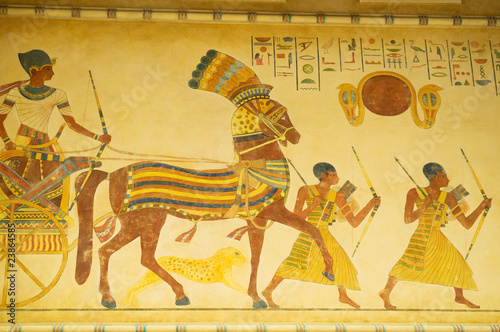 Obraz na plátně Egyptian concept with paintings on the wall