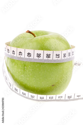 Green apple measured the meter photo