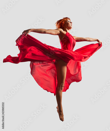Red flying dancer