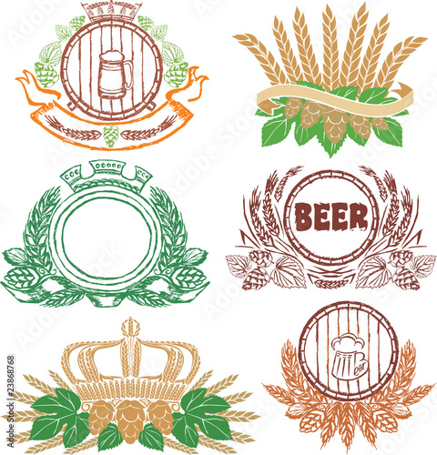 Beer laurel sheafs and sign collection