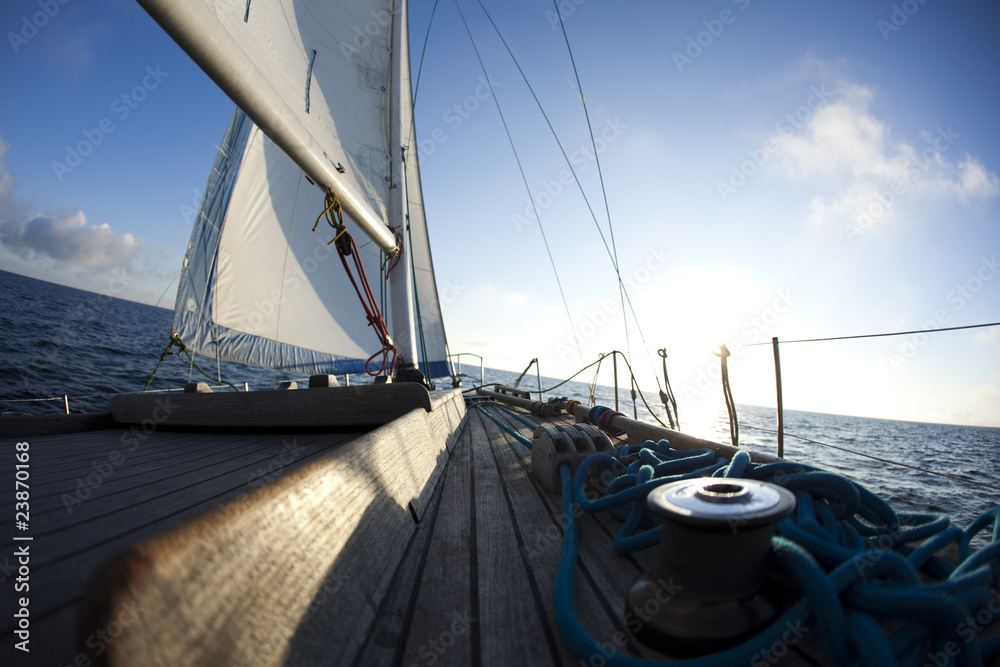 Sailboat Cockpit with Winch StockFoto Adobe Stock