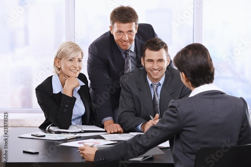 Smiling businesspeople