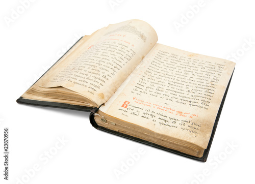 old opened book is christian Psalter over white