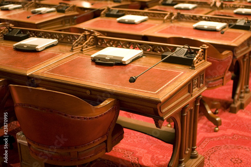 Desks in Capitol Chamber photo