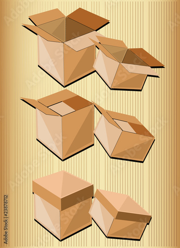 set of packaging boxes