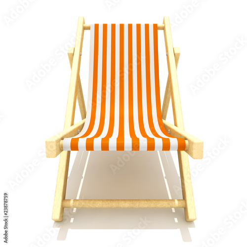 3d colorful wooden deck chair with stripe pattern fabric Tapéta, Fotótapéta