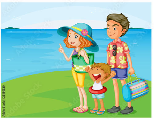 A Family on Beach