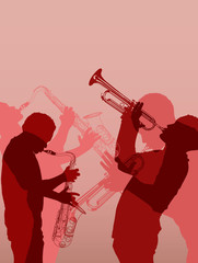 Poster Art Studio Jazz Musiker mit goldener Trompete  © Isaxar