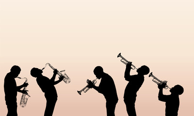 Handdoek met foto Muziekband jazz brass musician  © Isaxar