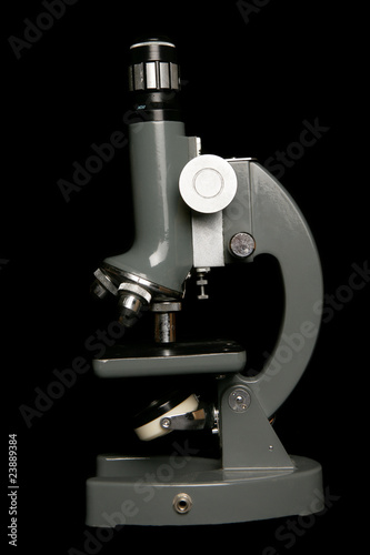Microscope on black background