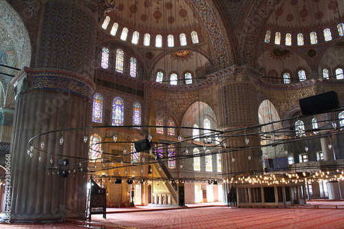 interior of Blue mosque in Istanbul Turkey