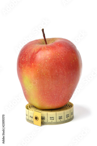 Apple and measuring tape