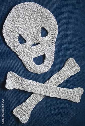 Crocheted Skull and Crossbones