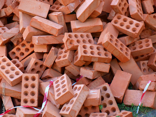 Heap bricks photo