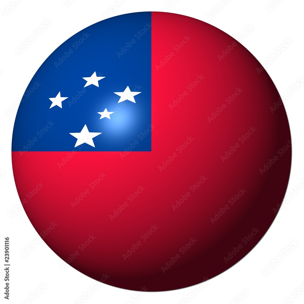 Samoa flag sphere isolated on white illustration Samoa flag sphere isolated on white illustration