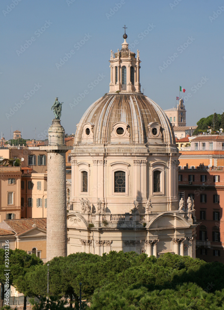 Rome - Trajan column and church