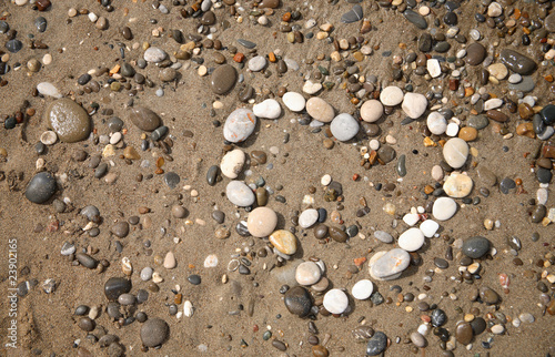 heart made with pebbles on the beach