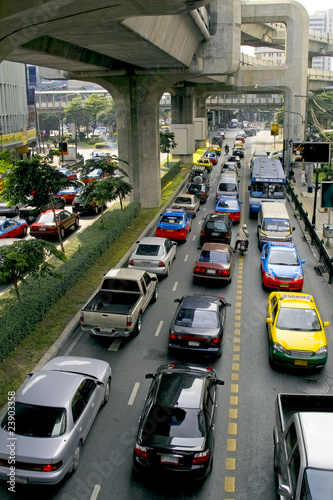 Photography Bangkok city traffic in Thailand