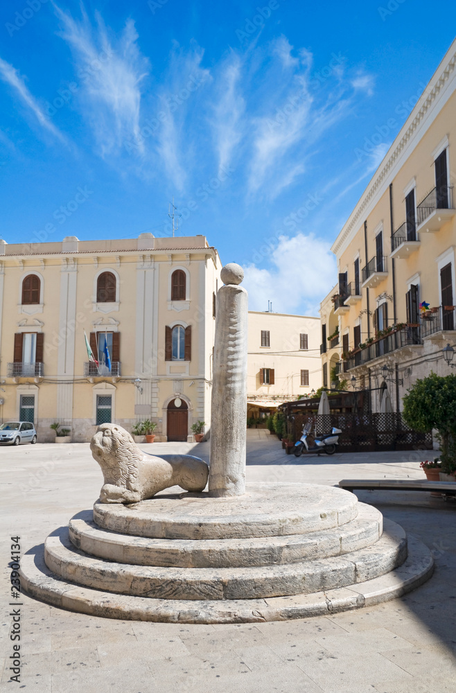 Mercantile Square and the Infamous Column. Bari. Apulia.