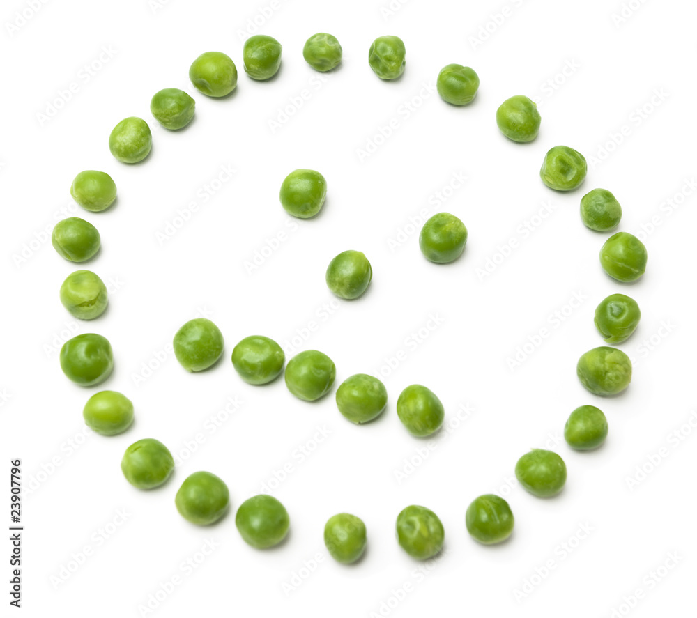Neutral looking face from peas Neutral looking face from peas