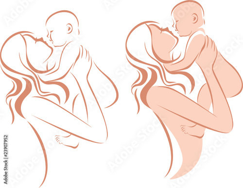 Mother holding a baby