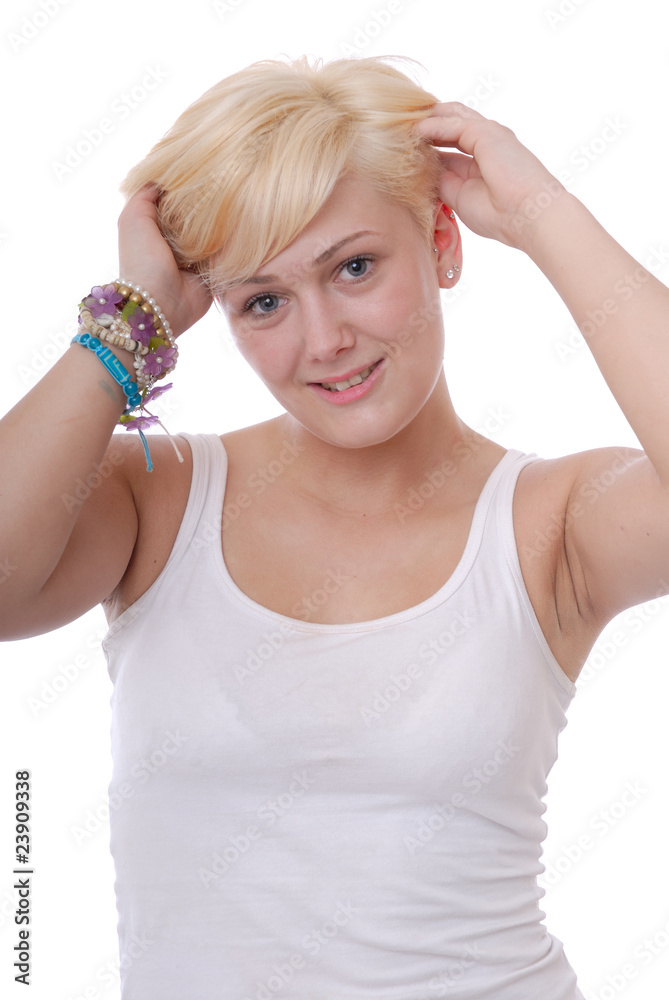 Fototapeta premium Pretty young woman isolated