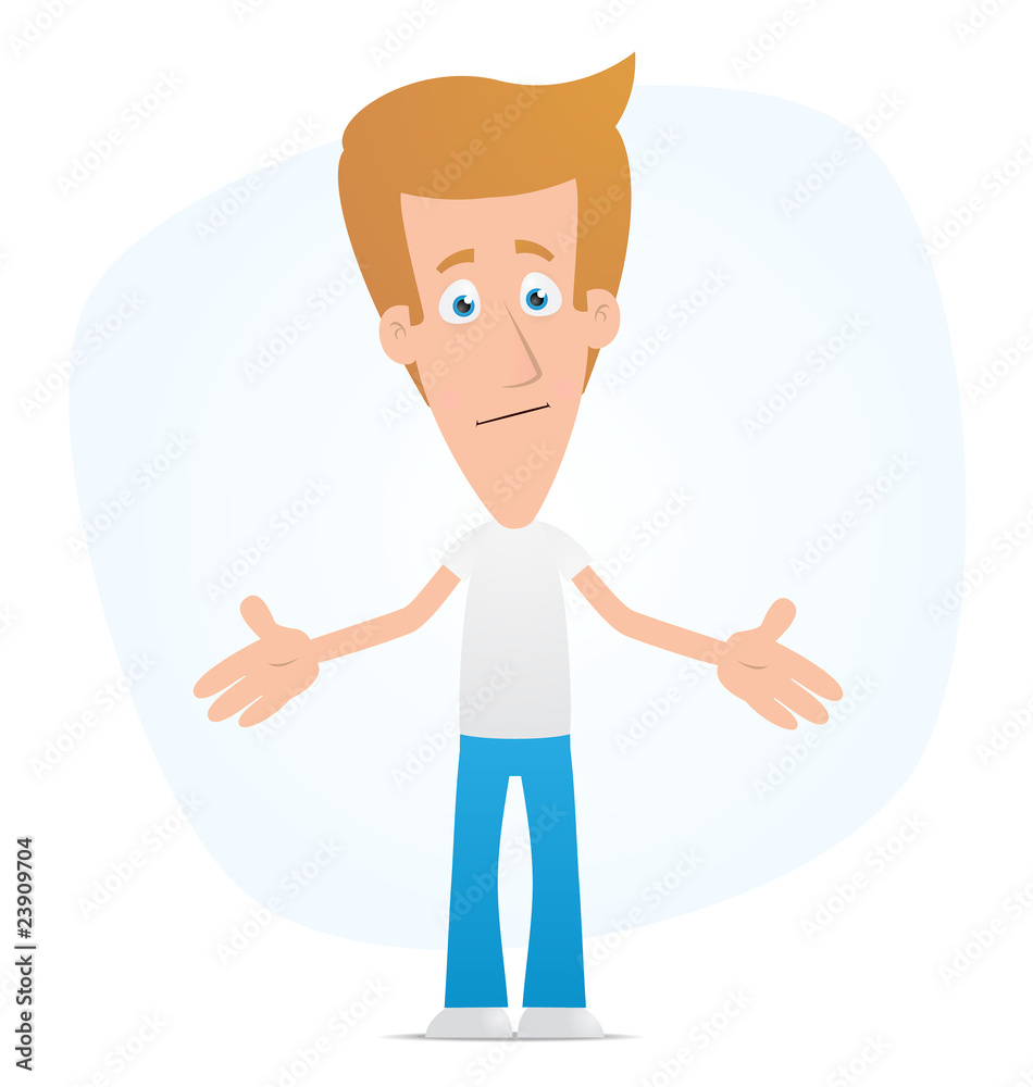 Embarrassed casual man