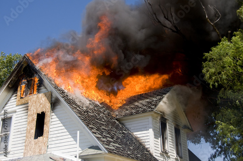 fire on the roof