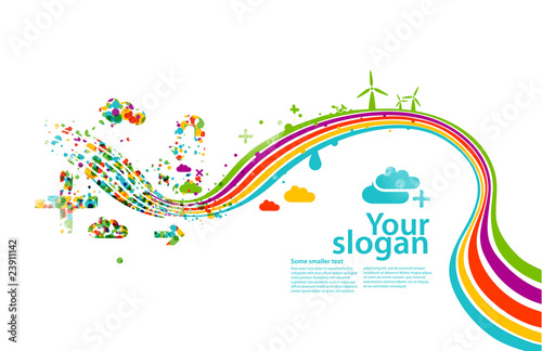 creative rainbow eco illustration