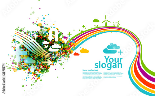 creative rainbow eco illustration