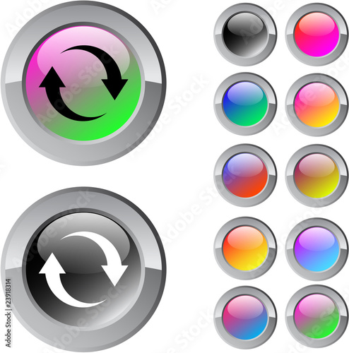 Refresh multicolor round button.