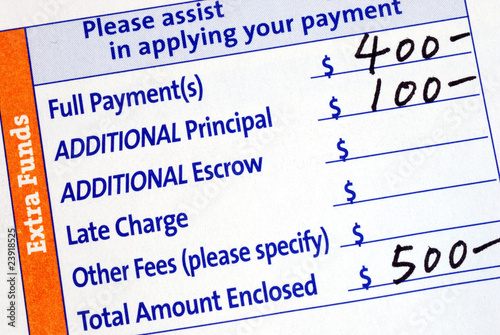 Fill in the monthly mortgage payment coupon