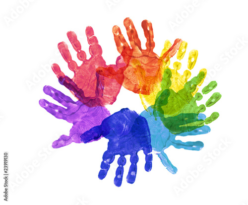 Obraz na plátně hand print flower