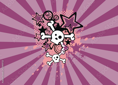 skull cartoon background024