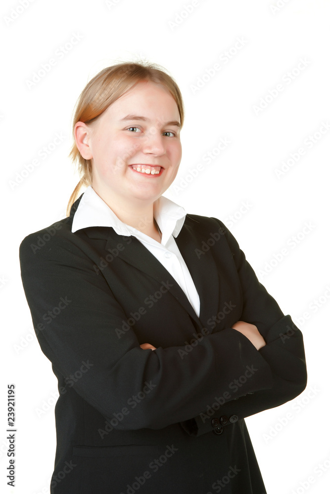 confident young business woman isolated on white confident young business woman isolated on white
