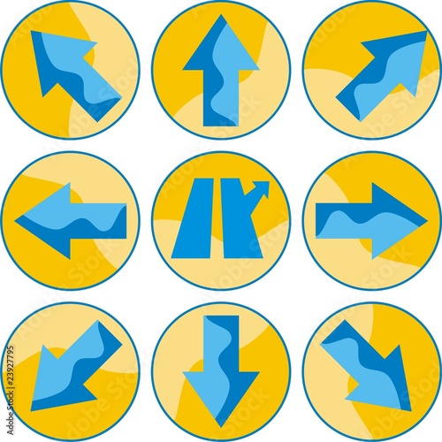 Imagen vector flechas fondo amarillo