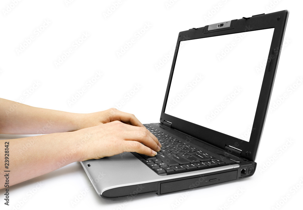 hand pressing key