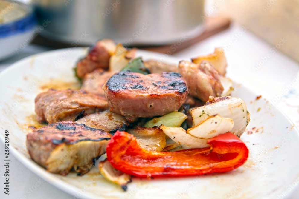 gegrilltes fleisch und gemüse gegrilltes fleisch und gemüse