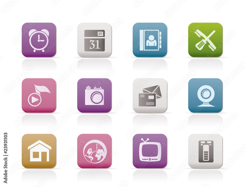mobile phone and computer icons - vector icon set mobile phone and computer icons - vector icon set