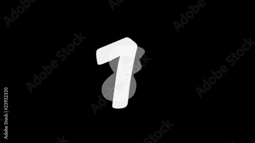 Classic Countdown - Ten to Zero - White on Black