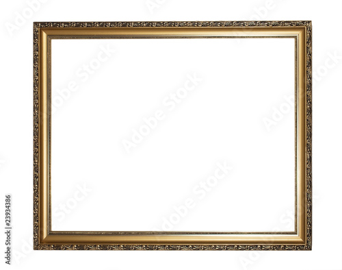 Aged, plated empty picture frame