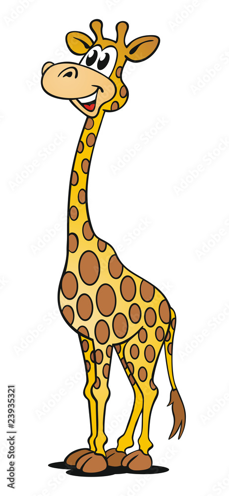 Fototapeta premium Giraffe stehend lachend
