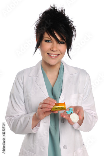 Health Care Professional With Prescription Drugs