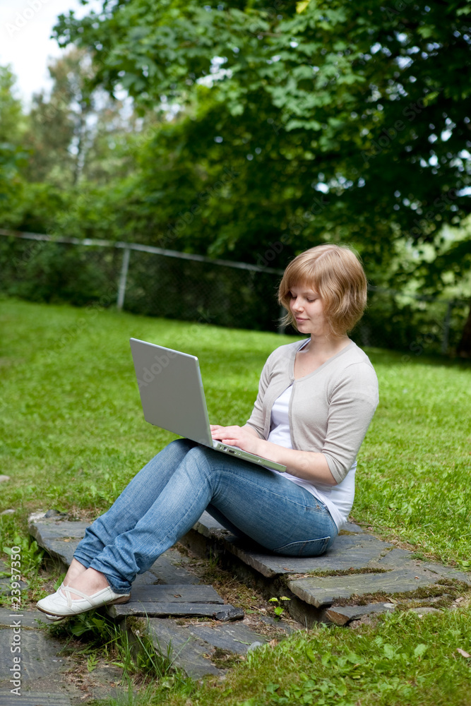 Young female with laptop Young female with laptop