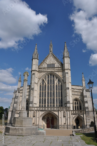 Winchester cathedral front facade and entrance