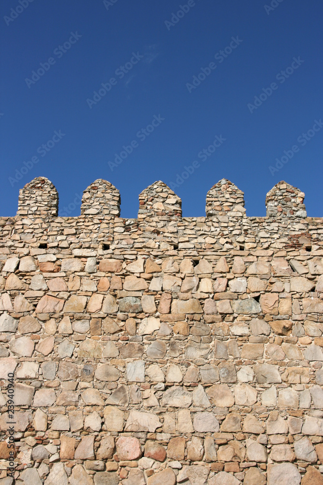 Fortified wall in Avila, Spain