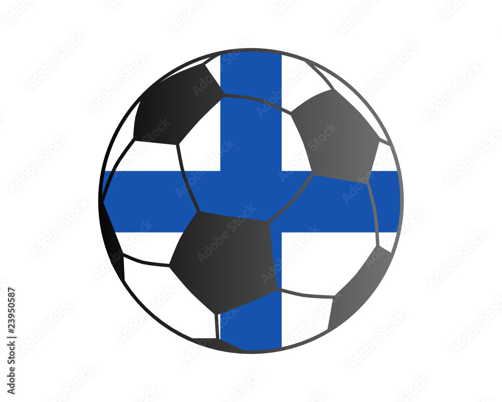Fototapeta premium Fahne von Finnland und Fußball
