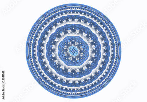 Blue and White Layered Disc