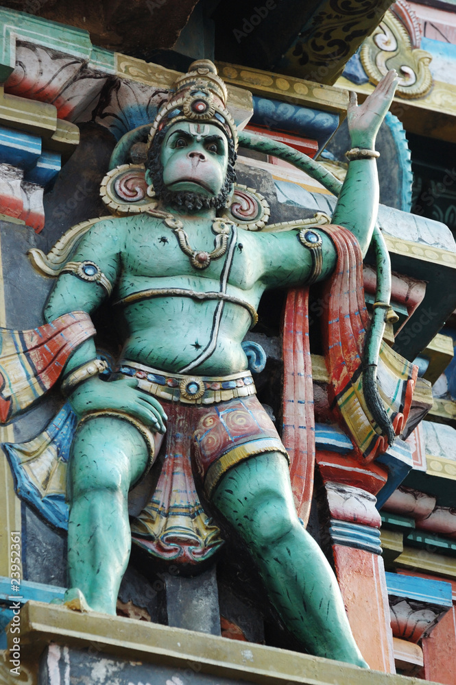 Hanuman - hindu God, king of monkeys,decoration of hindu temple Hanuman - hindu God, king of monkeys,decoration of hindu temple